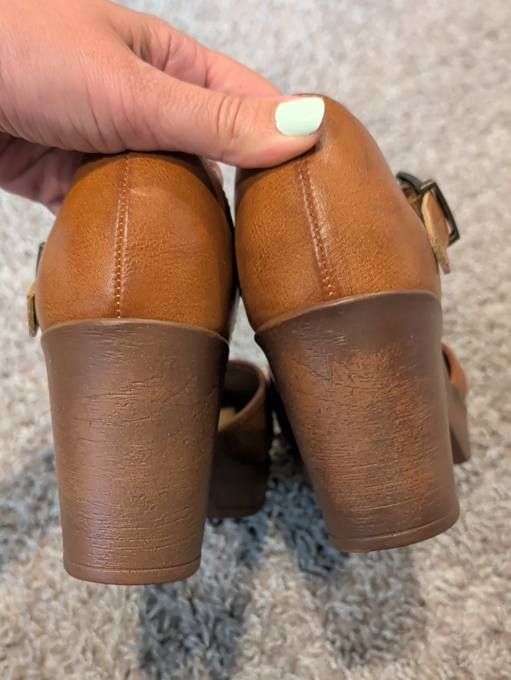 b.o.c. Women's Tan Mary Jane Clogs